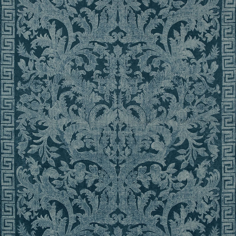 Purchase sample of 175111 Carlotta Velvet Damask, Indigo by Schumacher Fabric
