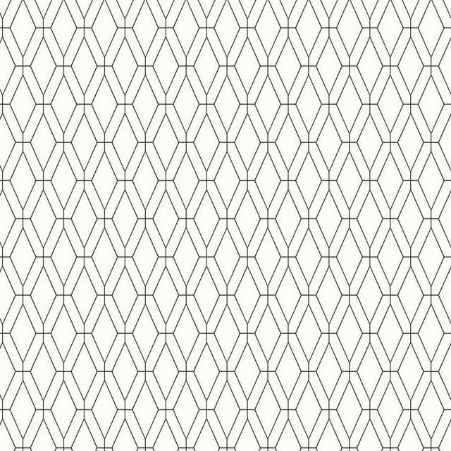 Select SW7518 Ashford Whites Diamond Lattice Blacks Wallpaper