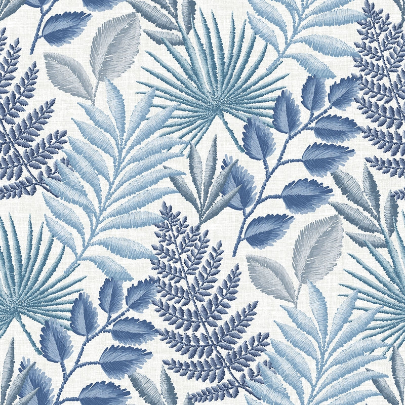 Sample 2901-87505 Perennial,  Palomas Blue Botanical Wallpaper by A Street Prints
