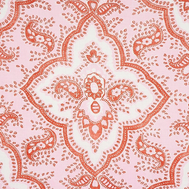 Order 179442 Amalia Medallion Handmade Print Pink Schumacher Fabric
