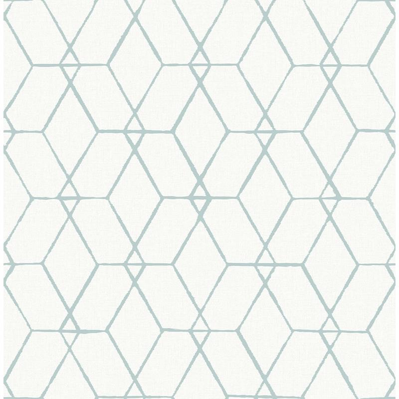 Sample 2889-25251 Plain, Simple, Useful, Osterlen Teal Trellis by A-Street Prints Wallpaper
