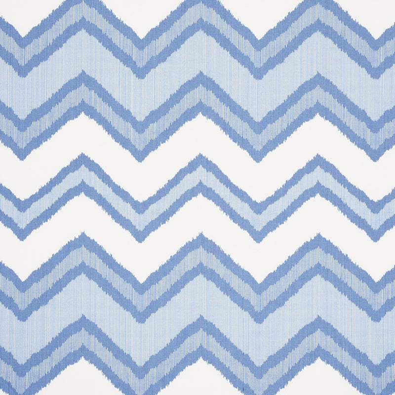 Purchase sample of 72630 Chevron Ikat, Blue by Schumacher Fabric