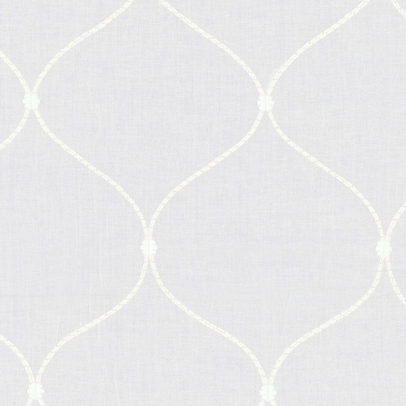 Purchase sample of 56001 Celena Sheer Embroidery, Pearl by Schumacher Fabric