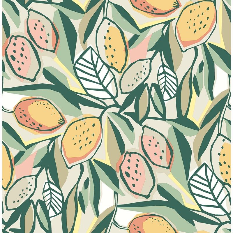 Sample 4014-26419 Seychelles, Meyer Peach Citrus Wallpaper by A-Street Prints Wallpaper