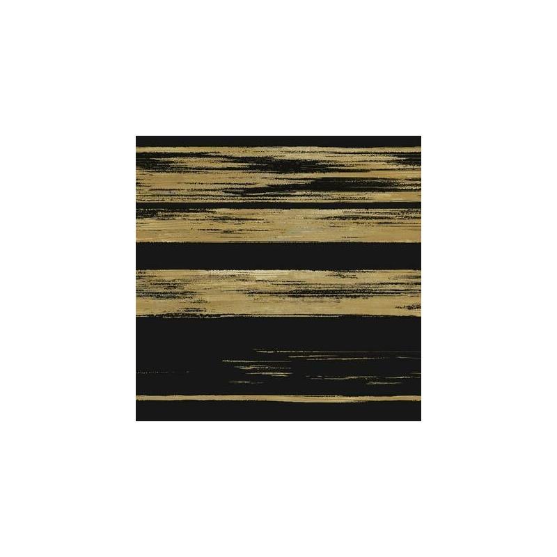 Sample KT2151 Ronald Redding 24 Karat, Horizontal Dry Brush Wallpaper Black/Gold by Ronald Redding