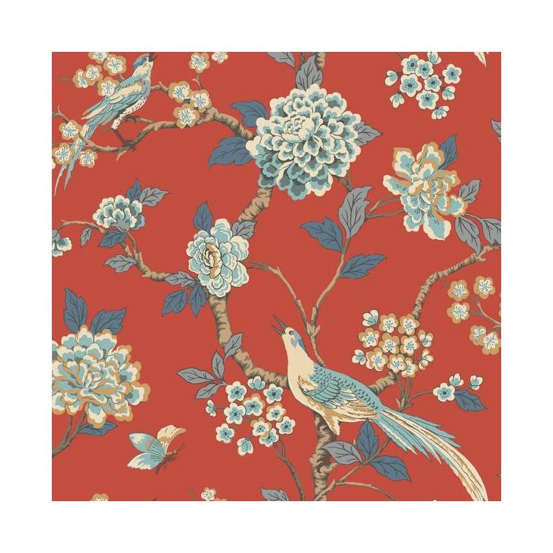 Sample AF1902 Ashford Toiles, Fanciful  color orange Animals by Ashford House Wallpaper