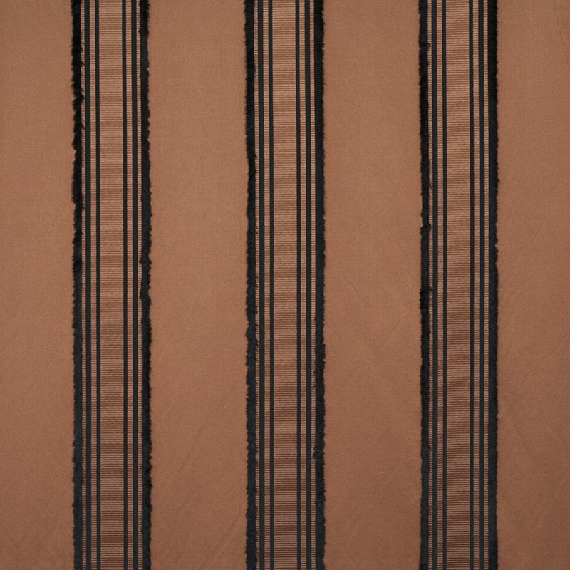 Purchase sample of 79451 Senza Satin Stripe, Brown by Schumacher Fabric