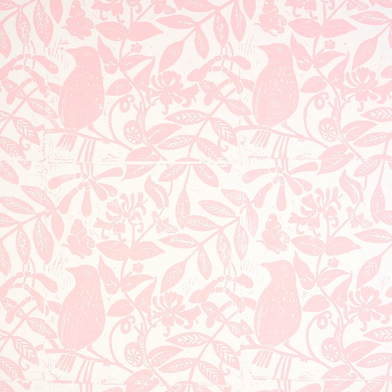Find 5011191 Bird & Bee Pink Schumacher Wallpaper
