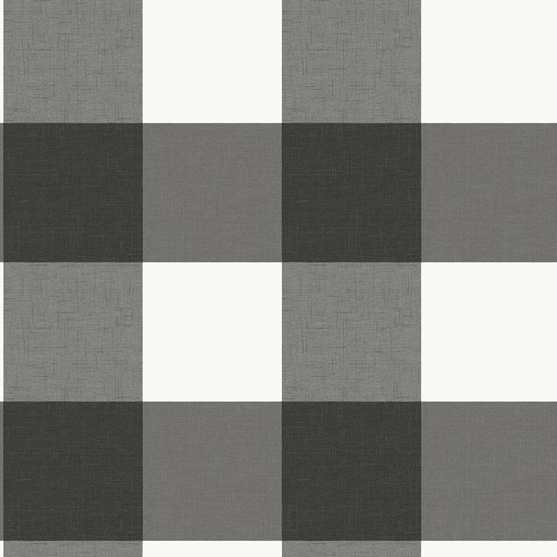 Purchase NUS3624 Charcoal Farmhouse Plaid Graphics Peel and Stick by Wallpaper