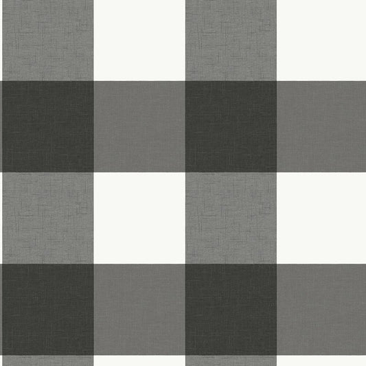 Purchase NUS3624 Charcoal Farmhouse Plaid Graphics Peel and Stick by Wallpaper