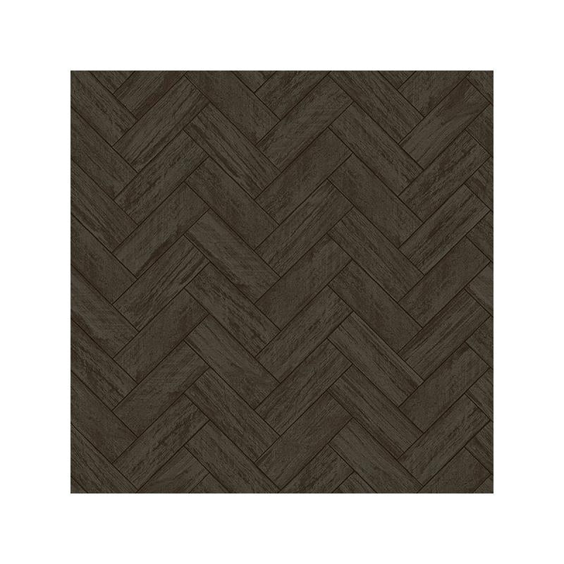Sample 3122-10110 Flora and Fauna Kaliko Charcoal Wood Herringbone by Chesapeake Wallpaper