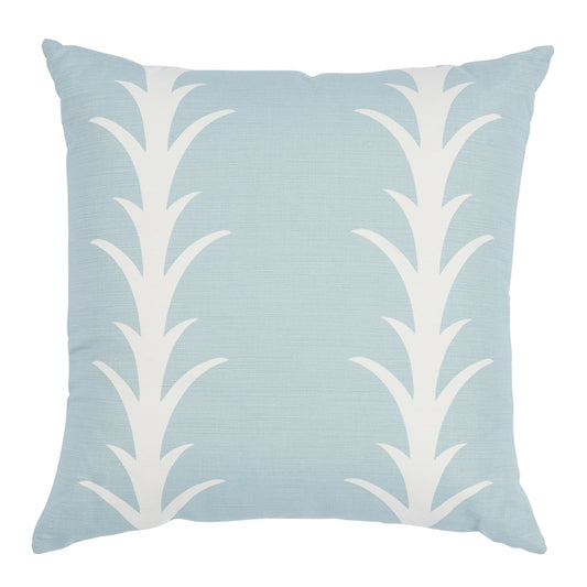 So17763306 | Acanthus Stripe 22" Pillow, Sky - Schumacher Furniture and Accessories