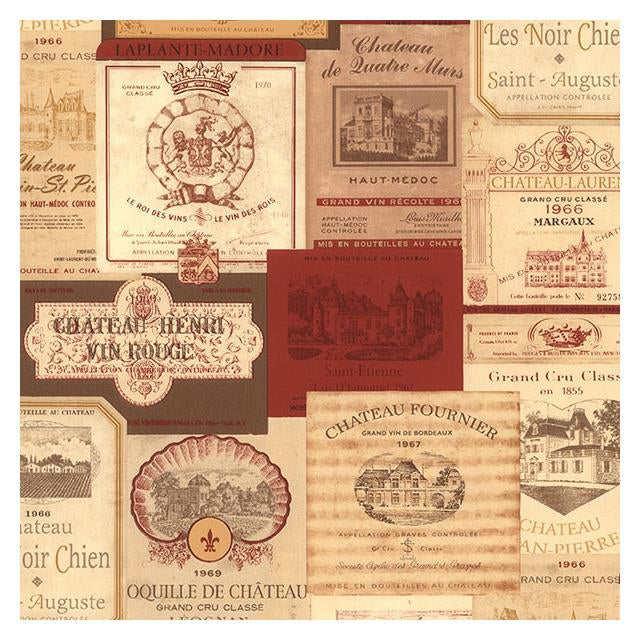 Search KK26754 Creative Kitchens Wine Labels  by Norwall Wallpaper