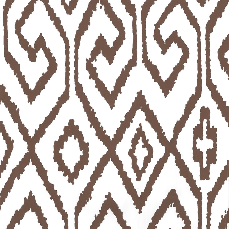 Sample 7240-06WP Aqua Iv, Brown on White by Quadrille Wallpaper