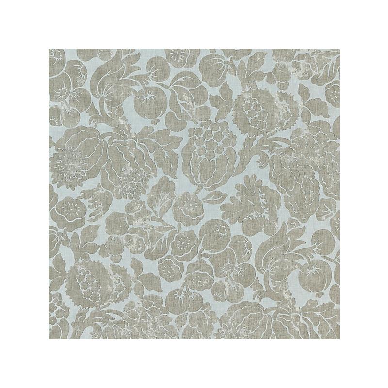 Select 16606-002 Elsa Linen Print Silver On Skylight by Scalamandre Fabric