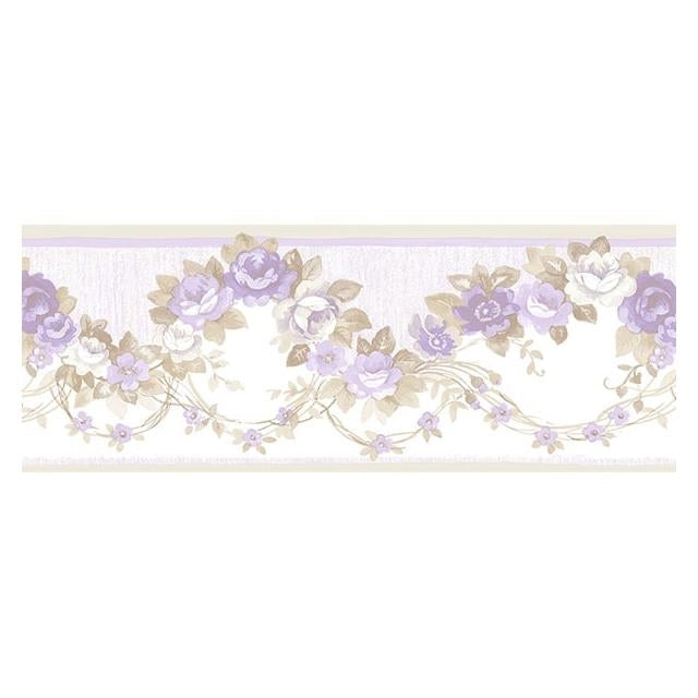 Select PR79657 Floral Prints 2 Purple Floral Wallpaper by Norwall Wallpaper
