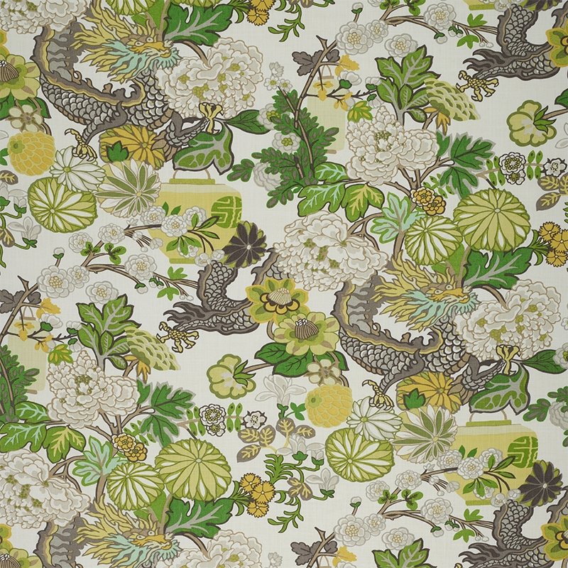 Purchase sample of 173279 Chiang Mai Dragon, Citrus by Schumacher Fabric