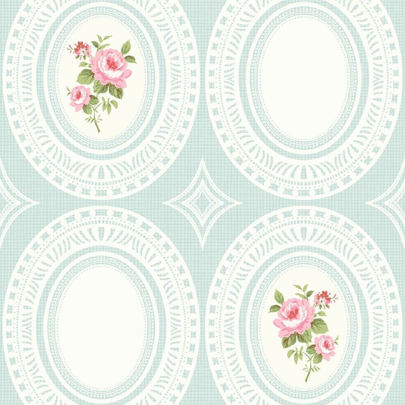 Purchase HC81901 Mod Chic Rose Cameo by Wallquest Wallpaper
