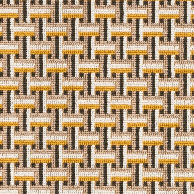 Purchase sample of 76972 Saxon Epingle, Ochre by Schumacher Fabric