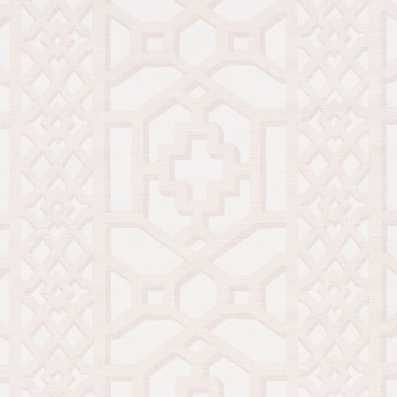 Purchase sample of 175743 Zanzibar Trellis Matte, Blush by Schumacher Fabric