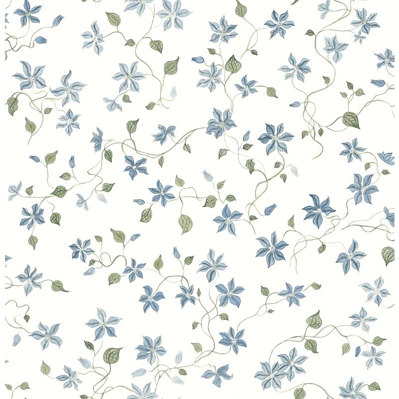 Purchase AST4364 Erin Gates Betsy Blue Heather Floral Trail Wallpaper Blue Heather A-Street Prints Wallpaper