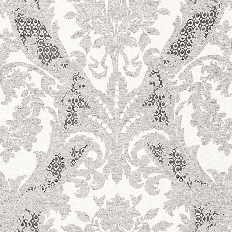 Find 66342 Toscana Linen Damask Grisaille by Schumacher Fabric