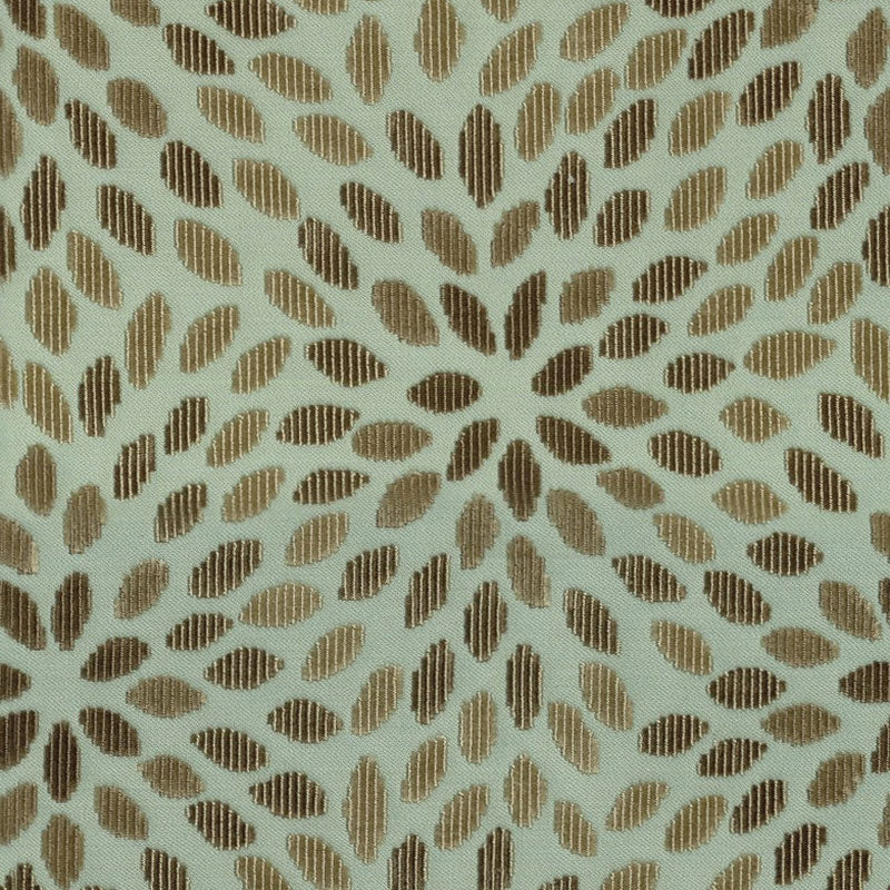 Purchase sample of 2644280 Kiku Silk Velvet Aqua  Cocoa by Schumacher Fabric