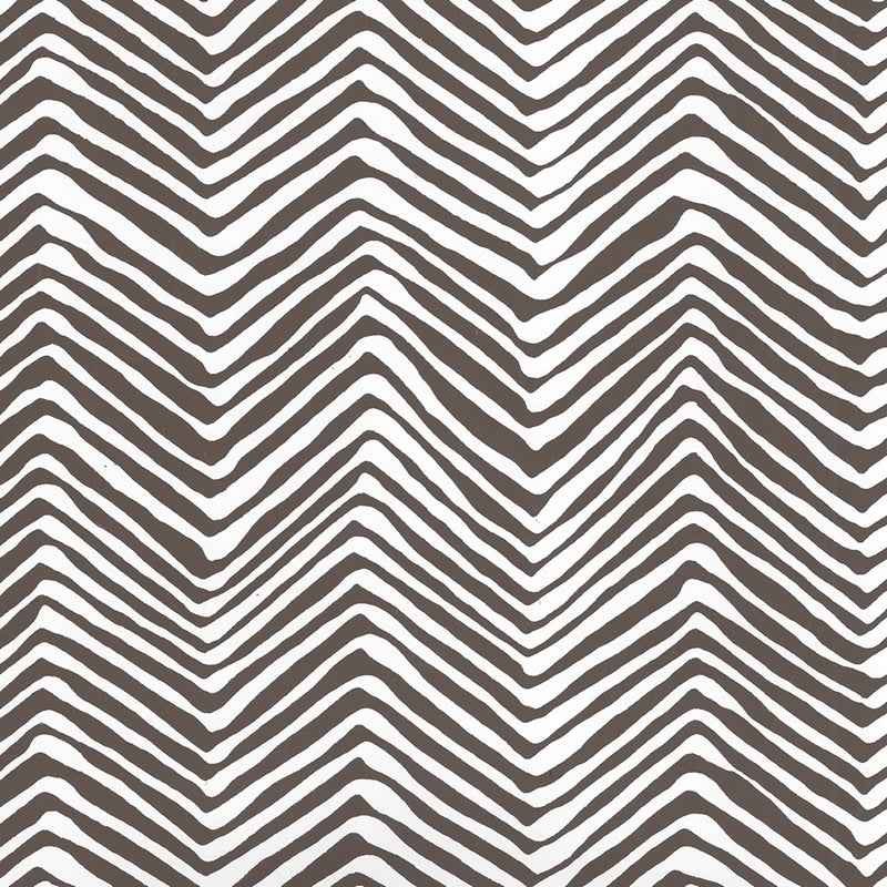 Search AP303-11PV Petite Zig Zag Brown on White Vinyl by Quadrille Wallpaper