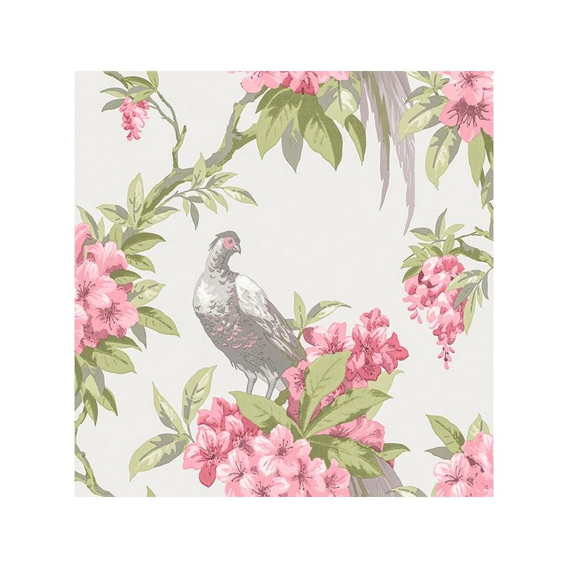 Sample M1664 Archive Collection, Golden Pheasant Rose Floral Wallpaper by Brewster