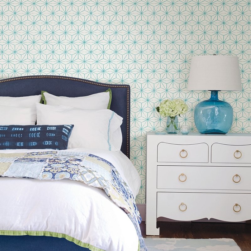 Search 2764-24311 Orion Turquoise Geometric Mistral A-Street Prints Wallpaper