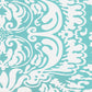 Sample 2335-27WP San Marco Reverse, Dark Turquoise on Off White by Quadrille Wallpaper