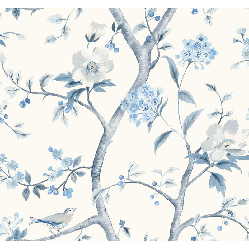 Sample LN11102 Luxe Retreat, Southport Floral Trail Blue by Lillian August