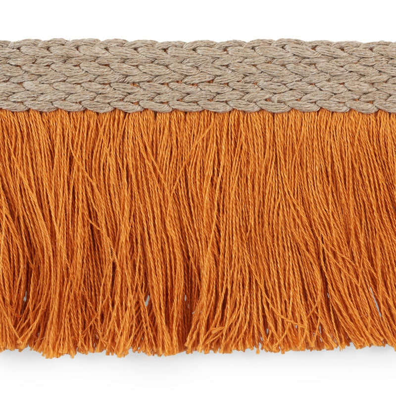 76262 | Braided Linen Fringe, Orange - Schumacher Fabric