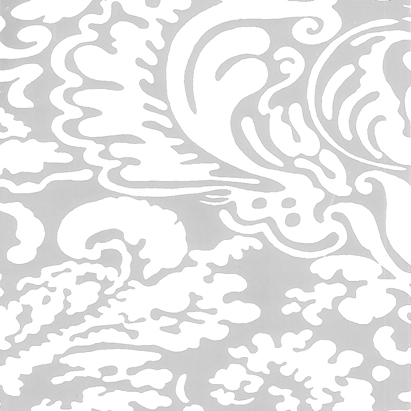 Save 2335-41WP San Marco Reverse Grey on Almost White by Quadrille Wallpaper