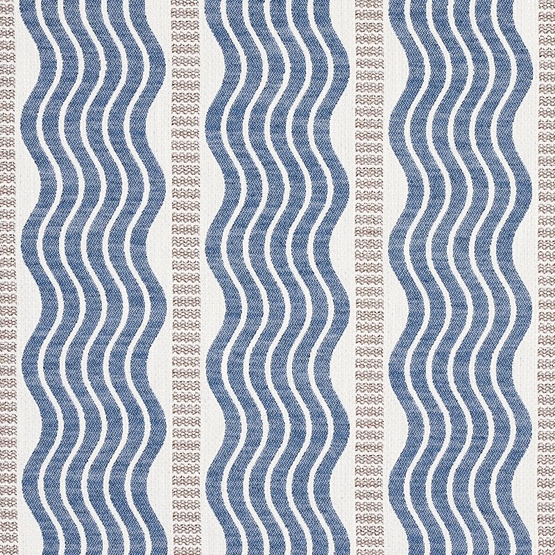 Purchase sample of 79941 Sina Stripe, Blue by Schumacher Fabric