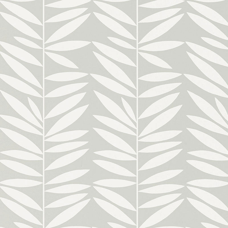 Buy 5007510 Leaf Stripe Mist Schumacher Wallpaper