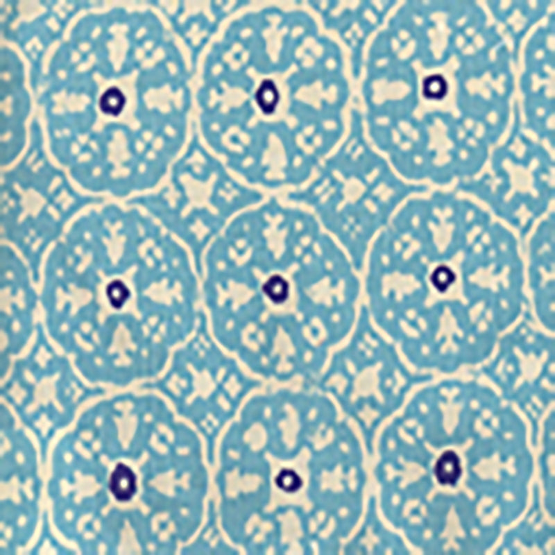 Sample 149-33WP Nitik Ii, New Turquoise on Almost White by Quadrille Wallpaper