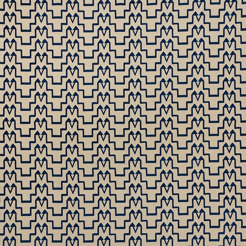 Purchase sample of 71243 Turkish Step, Blue/Natural by Schumacher Fabric