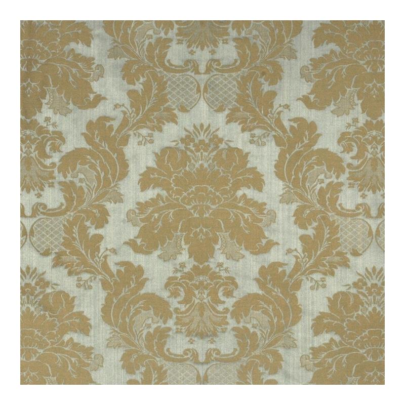 Sample 20166M-005 Damasco Sienese, Mist Grey On Blue Strie by Scalamandre Fabric (SC 000520166M)