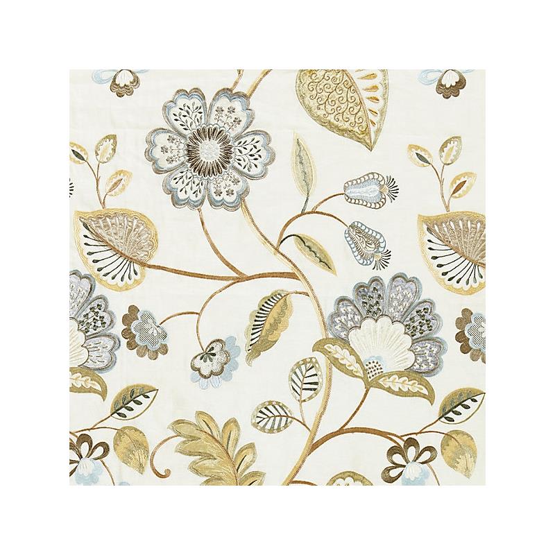 Sample 27071-001 Willowood Embroidery, Summer Sage - Scalamandre Fabric (SC 000127071)