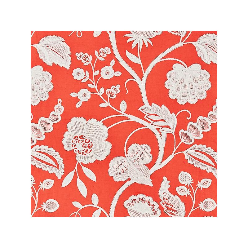 Sample 27151-004 Kensington Embroidery, Coral - Scalamandre Fabric (SC 000427151)