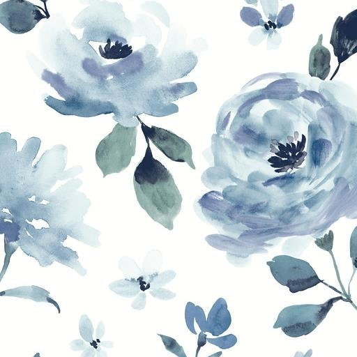 Buy PSW1074RL Watercolors Botanical Blue Peel and Stick Wallpaper