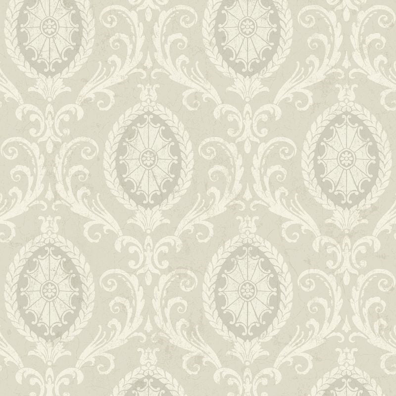 Looking AM90506 Mulberry Place Damask Medallion by Wallquest Wallpaper