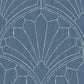 Sample RY31502 Boho Rhapsody, Scallop Medallion Steel Blue and Ivory Seabrook Wallpaper