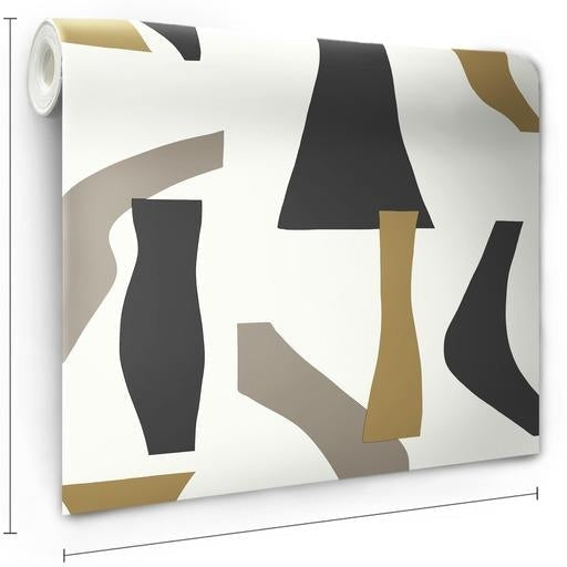 Shop Psw1059Rl Geometrics Geometric Black Peel And Stick Wallpaper