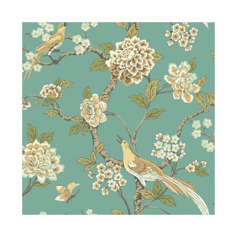 Sample AF1901 Ashford Toiles, Fanciful  color blue Botanical by Ashford House Wallpaper