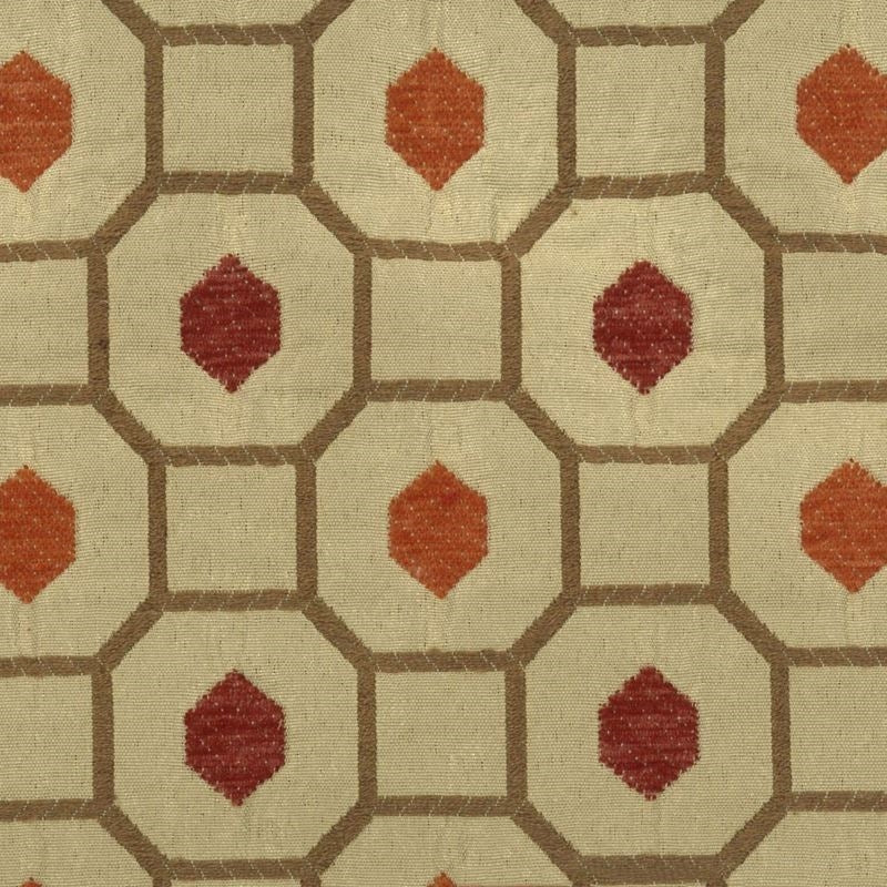 Sample NETW-2 Network, Autumn Orange Rust Stout Fabric