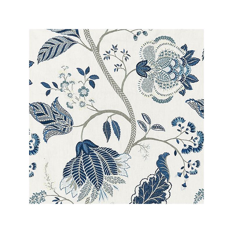 Sample 27175-002 Palampore Embroidery, Porcelain - Scalamandre Fabric (SC 000227175)