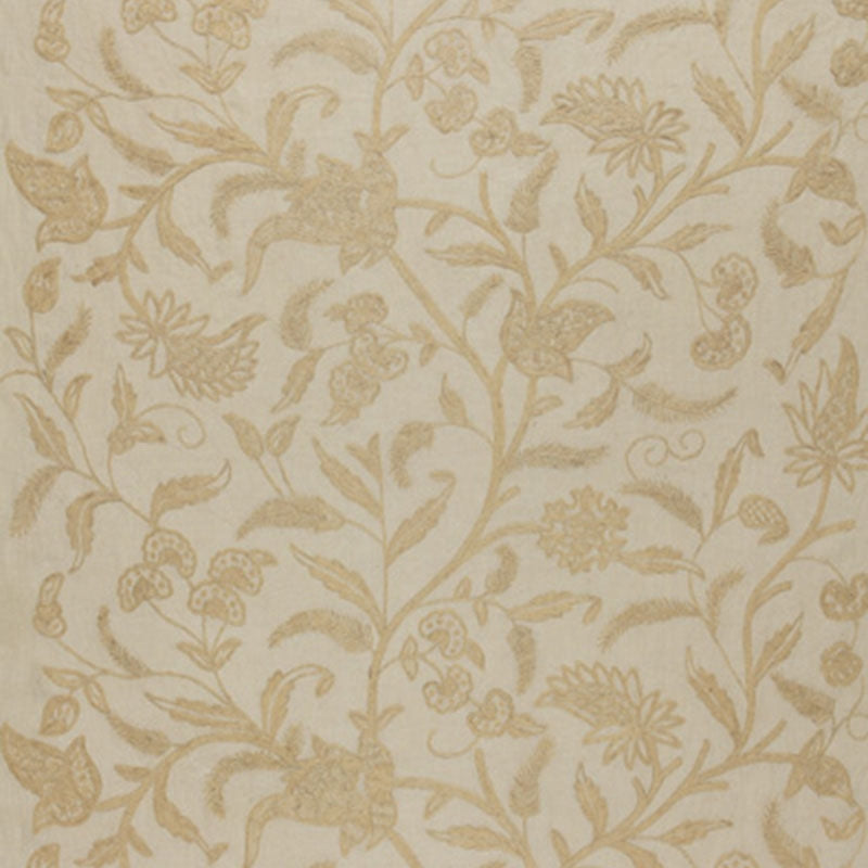Purchase sample of 54191 Amagansett Linen Crewel, Ecru by Schumacher Fabric