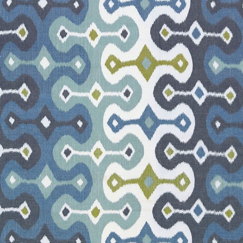Purchase sample of 174832 Darya Ikat, Sky by Schumacher Fabric
